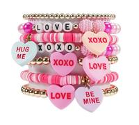 Twinfree St. Patrick's Day Lucky Kiss Me Bracelet Irish Shamrock Beaded Bracelets for Women & Friends, One Size, Beads, no gemstone