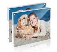 TWING 2 Pack Acrylic Picture Frame 8 x 10 Magnetic Picture Photo Frame,10+10MM Clear Picture Frame, 8 by 10 Picture Frames Acrylic Magnetic Photo Frame Self Standing Double Sided,Gift