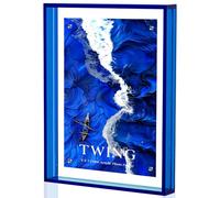 TWING 5x7 Picture Frame, Acrylic Photo Frame Use as 5x7, 5x5, 4x6 Self Standing Magnetic Color Picture Frame - Horizontal and Vertical Formats for Wall and Tabletop Display, Blue, 1 Pack