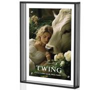 TWING 5x7 Picture Frame, Acrylic Photo Frame Use as 5x7, 5x5, 4x6 Self Standing Magnetic Color Picture Frame - Horizontal and Vertical Formats for Wall and Tabletop Display, Grey, 1 Pack