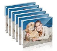 TWING 6Pack Acrylic Picture Frame 8 x 10 Magnetic Picture Frame Lucite Thickness 10+10MM Clear Picture Frame, 8 by 10 Picture Frames Acrylic Magnetic Photo Frame Self Standing Double Sided Frame Gift