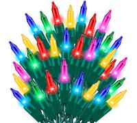 TWINGLEHOME Ultra-Bright Connect End to End Multi Christmas Mini Light 300L 63.8Ft(2Sets-Each 150L)UL Listed Incandescent Bulb String Light for Indoor Outdoor Holiday Garden Party Christmas Tree Decor