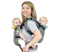 TwinGo Carrier - Air Model - Cool Grey - Great for All Seasons - Breathable Mesh - Fully Adjustable Tandem or 2 Single Baby Carrier for Men, Woman XS-XXL - Twins and Babies 10-45 lbs