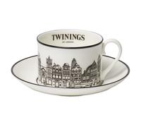 Twinings 216 Strand Cup & Saucer Set Perfect for Afternoon Tea Black Teaware