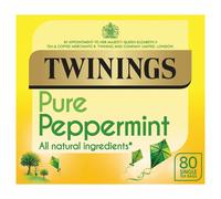 Twinings Pure Peppermint Flavoured Tea Bags - 80 Biodegradable Bags Caffeine & Sugar Free Herbal Tea for Digestion & Refreshment Natural Peppermint Flavor
