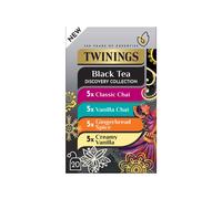 Twinings Black Tea Discovery Collection Ultra Spiced Chai, Vanilla Black Tea, Gingerbread Black Tea & French - 4 x 20 Envelope Pack (80 Envelopes)