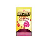 Twinings Cranberry & Raspberry Fruit Infusion Tea Bags, 12 boxes of 20 individually wrapped enveloped tea bags, 240 total.