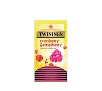 Twinings Cranberry & Raspberry Fruit Infusion Tea Bags, 12 boxes of 20 individually wrapped enveloped tea bags, 240 total.