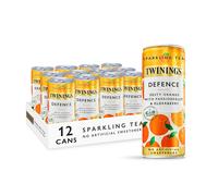 Twinings Defence-Orange and Passionfruit Flavoured Sparkling Tea-Refreshing Fruity Beverage(12X250ml Cans)-No Added Sugar,Low in Caffeine/Calorie,Hea