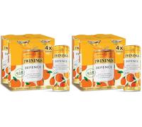 Twinings Defence -Orange and Passionfruit Flavoured Sparkling Tea-Refreshing Fruity Beverage(4X250ml Cans)-No Added Sugar,Low in Caffeine/Calorie,Healthy Alternative,Antioxidant Rich,Vegan,Gluten Free