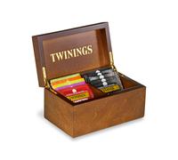 Twinings Deluxe Wooden Tea Box Tea Filled Box 2 Compartments Tea Gift Box Holds Up to 24 Tea Bags