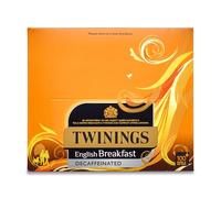 Twinings English Breakfast Decaffeinated String & Tag Tea Bags, 6 boxes of 100 tea bags, 600 total.