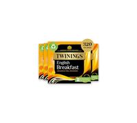 Twinings English Breakfast Tea | Golden, Well Rounded & Full Bodied Black Tea | Multipack Bulk Buy, 320 (4 x 80) Biodegradable Tea Bags