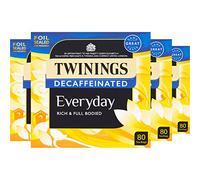 Twinings Everyday Decaf Tea | Classic Blend, Rich & Well Rounded Decaffeinated Black Tea | Multipack Bulk Buy, 320 (4 x 80) Biodegradable Tea Bags