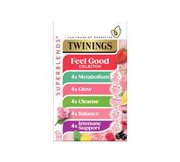 Twinings Feel Good Collection Superblends Metabolism, Glow, Cleanse, Matcha, Balance & Immune Support - 4 x 20 Envelope Pack (80 Envelopes)