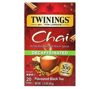 Twinings, Flavored Black Tea, Chai, Decaffeinated , 20 Tea Bags, 1.41 oz (40 g)