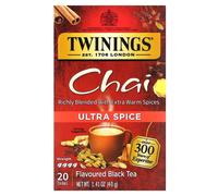Twinings, Flavored Black Tea, Chai, Ultra Spice , 20 Tea Bags, 1.41 oz (40 g)