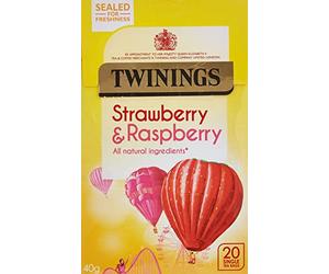 Twinings Fresh and Fruity Raspberry Strawberry and Loganberry Tea Bag - Pack of 20, 40 g
