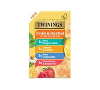 Twinings Fruit & Herbal Classic Collection Peppermint, Lemon & Ginger, Citrus Punch, Camomile, Strawberry & - 4 x 20 Envelope Pack (80 Envelopes)