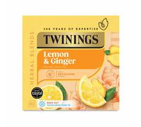 Twinings Fruit & Herbal Tea - Lemon & Ginger Tea - 4 x 80 Tea Bags - Caffeine Free Tea - Sugar Free Tea Bags