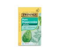 Twinings Fruit & Herbal Tea Organic Pure Peppermint Tea Caffeine-Free Tea Sugar Free Tea Bags - 4 x 20 Pack (80 Tea Bags)
