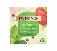 Twinings Fruit & Herbal Tea - Peppermint & Strawberry Tea - 4 x 20 Tea Bags - Caffeine Free Tea - Sugar Free Tea Bags