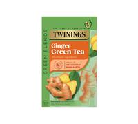 Twinings Green Tea & Ginger 20 Tea Bags Sugar Free Spicy & Green Tea Blend Antioxidant Rich Digestive Friendly
