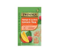 Twinings Green Tea - Mango & Lychee Green Tea - 4 x 20 Tea Bags - All Natural Flavours - Sugar Free Tea