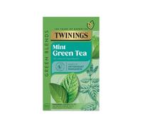 Twinings Green Tea & Mint 20 Tea Bags Sugar Free Herbal Blend Cool Mint Flavour Antioxidant Rich Favourite