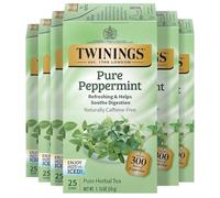 Twinings Herbal Tea, Pure Peppermint, 25 Count Bagged Tea (6 Pack) by Twinings