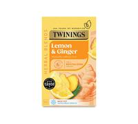 Twinings Lemon & Ginger 20 Tea Bags Sugar Free Tea Caffeine-Free Tea Twinings Tea Selection