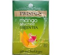Twinings Mango & Lychee Green Tea Bags - 4 x 20's