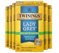 Twinings of London Decaffeinated Lady Grey Black Tea Bags, 20 Count (Pack of 6)