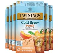 Twinings of London Peach Cold Brew Iced Tea Bags, 20 Count (Pack of 6)