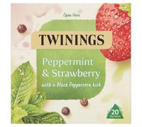 Twinings Peppermint and Strawberry Herbal Tea Bags, 20 Tea bags