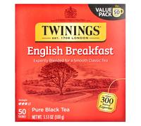 Twinings, Pure Black Tea, English Breakfast, 50 Tea Bags, 3.53 oz (100 g)
