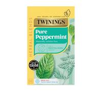 Twinings Pure Peppermint Flavoured Tea Bags - 20 Biodegradable Bags Caffeine & Sugar Free Herbal Tea for Digestion & Refreshment Natural Peppermint Flavor