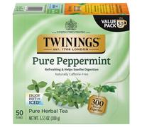 Twinings Pure Peppermint Tea - Naturally Caffeine Free, Refreshing Mint Herbal Tea Bags Individually Wrapped, 50 Count