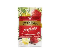 Twinings Rooibos Strawberry & Vanilla Herbal Tea 20 Envelopes Naturally Caffeine-Free Blend