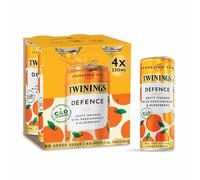 Twinings Sparkling Tea Defence 4 Pack - Orange & Passionfruit Flavoured with Green Tea Infusion, Elderberry Extract & added Vitamins