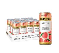 Twinings - Sparkling Tea Revive - 12 x 250ml Cans - Lightly Sparkling Low Calorie Tea Drink - Refreshing Multipack Ideal for Sharing or On-the