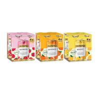 Twinings Sparkling Tea Selection Pack 12 Cans 3 Flavours Orange, Passionfruit & Elderflower / Raspberry Lemonade & Hibiscus & Lemon & Ginger