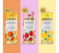 Twinings Sparkling Tea Variety Pack, Defence, Refresh, Boost Flavours, 12 Cans