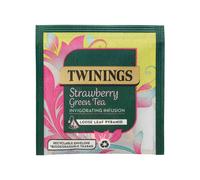 Twinings - Strawberry Green Tea - Green Tea - Single Pyramid Tea Bag - Individually Wrapped - Fruity Fresh Taste