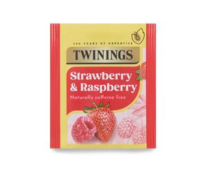 Twinings Strawberry & Raspberry Fruit Infusion Tea Single Envelope Berry Flavoured Caffeine-Free Drink