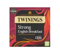 Twinings - Strong English Breakfast Tea - 80 Tea Bags - Full Bodied Black Tea - Sugar Free - Robust Morning Brew - Classic British Tea