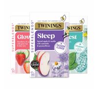 Twinings - Superblends 3 Box Selection Pack - Sugar Free Tea - Herbal Wellness Blends - Immune Support, Antioxidant Rich - Variety Tea Gift