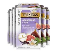 Twinings Superblends Adaptogens Calm with Ashwagandha Fig & Vanilla Flavoured Herbal Tea, Naturally Caffeine-Free, 18 Tea Bags (Pack of 6), Enjoy Hot or Iced, 108 Teabags