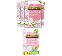 Twinings Superblends Balance Tea - Lemon Balm, Lemon Verbena, Rose Petals, Spearmint and added Vitamin B6 + Menopause Cool Moments, Peach flavoured with lemon balm, honeybush and Vitamin B6