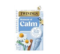 Twinings Superblends Calm Tea - Spiced Camomile, Vanilla & Roasted Chicory Root Herbal Tea Infusion with Vitamin B3 (Niacin), 80 Biodegradable Tea Bags